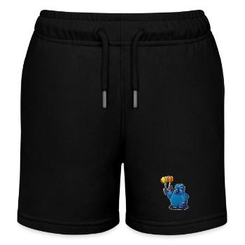 The little fitness monster - Kids Organic Sweat Shorts by Stanley/Stella - black - Front