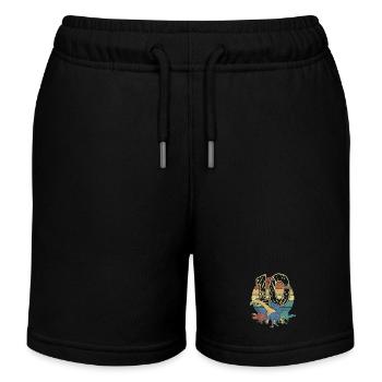 Dinosaurier 10 Jahre Geschenk 10. Geburtstag Retro - Kinder Organic Joggingshorts Mini Bolter von Stanley/Stella - Schwarz - Vorne