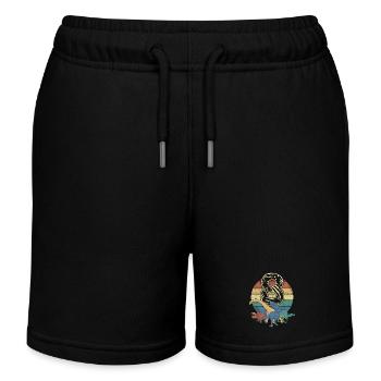 Dinosaurier 8 Jahre Geschenk 8. Geburtstag Retro - Kinder Organic Joggingshorts Mini Bolter von Stanley/Stella - Schwarz - Vorne
