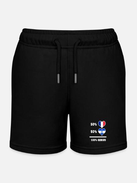 Israël et la France 100% génial Drapeaux Design - Short de jogging enfant bio Stanley/Stella - noir
