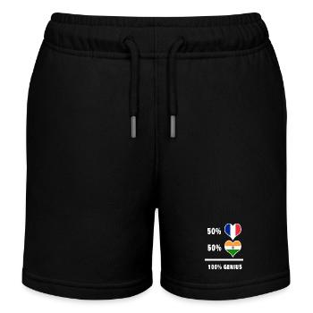 India and France 100% awesome Design Flags - Kids Organic Sweat Shorts by Stanley/Stella - black - Front