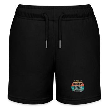Retro 70s Design with Dada Dad Bruh Lettering - Kids Organic Sweat Shorts by Stanley/Stella - black - Front