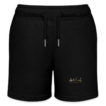 Duisburg Skyline Heartbeat Pulse Heart Ruhrpott Fan - Kids Organic Sweat Shorts by Stanley/Stella - black - Front