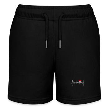 Hannover Skyline Herzschlag Fan Liebe Hannöversch - Kids Organic Sweat Shorts by Stanley/Stella - black - Front