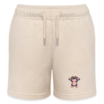 Maulwurf Bodybuilder Hanteln Bodybuilding - Kinder Organic Joggingshorts Mini Bolter von Stanley/Stella - Natur - Vorne