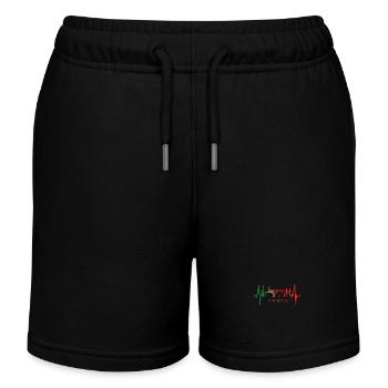 Porto Skyline Heartbeat Portugal Heart Love Porto - Kids Organic Sweat Shorts by Stanley/Stella - black - Front