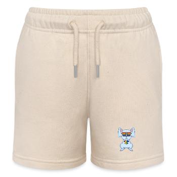 Lapin Noël arc-en-ciel couleur Broh - Short de jogging enfant bio Stanley/Stella - écru doux - Devant