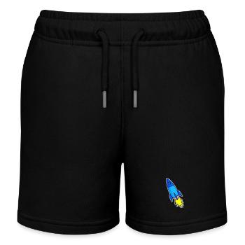 Fusée bleue - Short de jogging enfant bio Stanley/Stella - noir - Devant