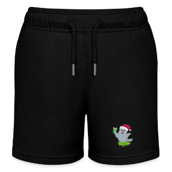 Seehund Weihnachten Paket - Kinder Organic Joggingshorts Mini Bolter von Stanley/Stella - Schwarz - Vorne