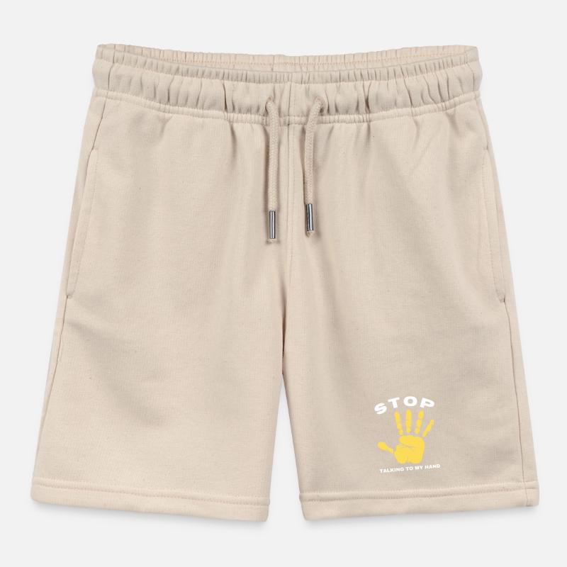 Stop Parle à ma main- Design de main drôle Short de jogging enfant bio Stanley/Stella