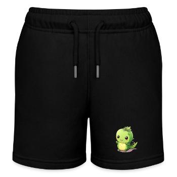 Cactus Kawaii mignon aux grands yeux - Short de jogging enfant bio Stanley/Stella - noir - Devant