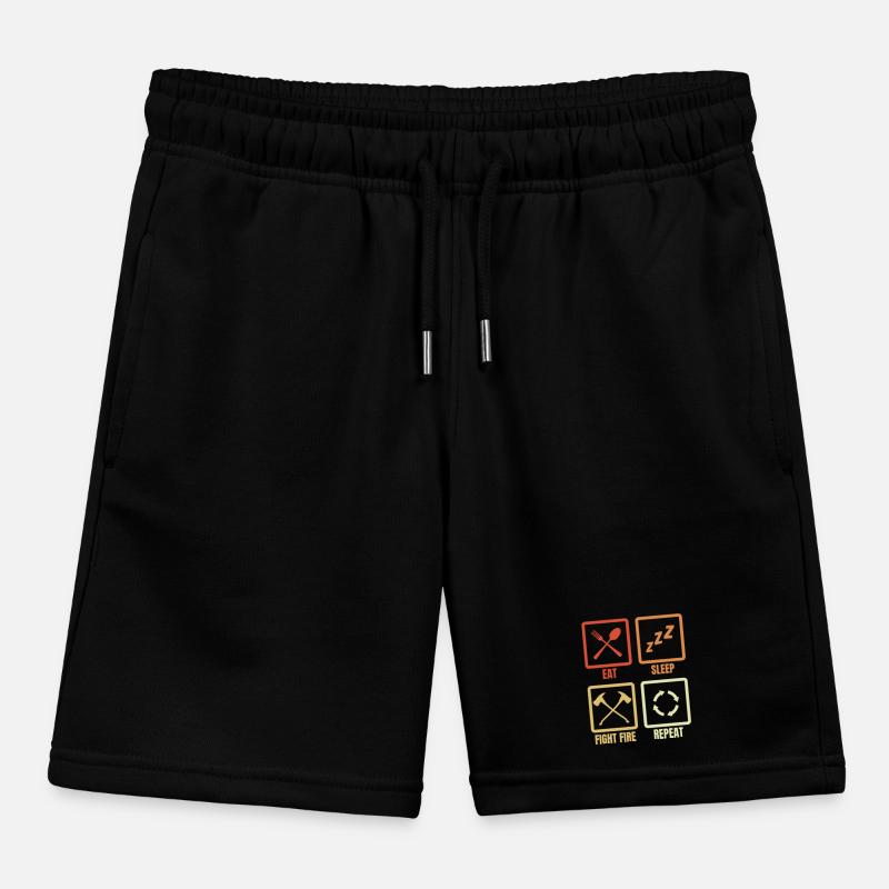 Essen Schlafen Feuer bekämpfen Kinder Organic Joggingshorts Mini Bolter von Stanley/Stella