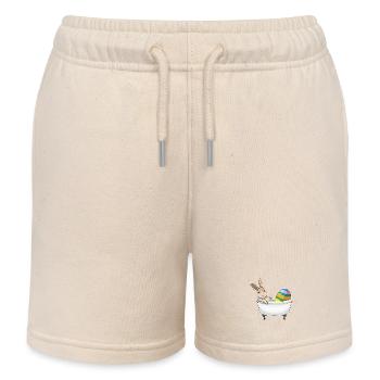 Bunny Easter Bathtub - Kids Organic Sweat Shorts by Stanley/Stella - soft Ecru - Front