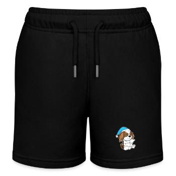 Cavalier King Charles Spaniel Sleeping Fatigue - Kids Organic Sweat Shorts by Stanley/Stella - black - Front