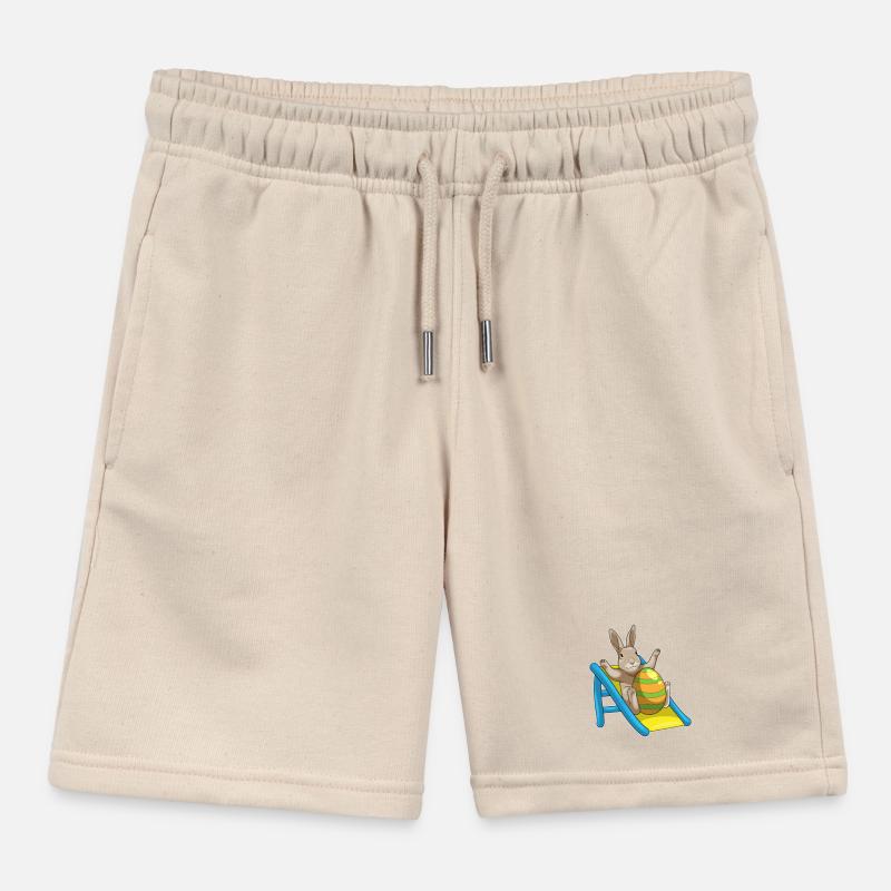 Bunny Easter Slide Kids Organic Sweat Shorts by Stanley/Stella
