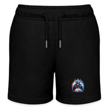 Manette de jeu avec couronne - Short de jogging enfant bio Stanley/Stella - noir - Devant