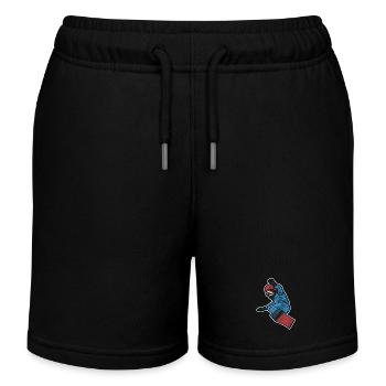 Kleiner Snowboarder - Kinder Organic Joggingshorts Mini Bolter von Stanley/Stella - Schwarz - Vorne