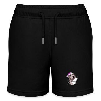 Leo Tired Sleeping Sleeping Girl - Kids Organic Sweat Shorts by Stanley/Stella - black - Front