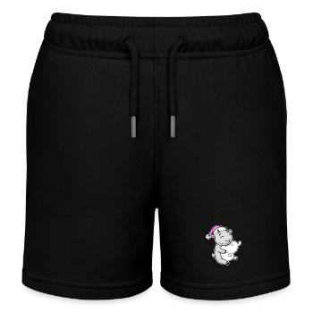Goat Tired Sleeping Sleeping Girl - Kids Organic Sweat Shorts by Stanley/Stella - black - Front