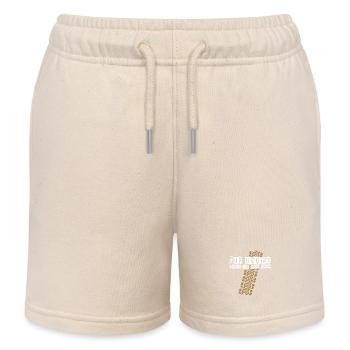 FUN BEGINS - Where the Road Ends! AT-Tire Profile - Kids Organic Sweat Shorts by Stanley/Stella - soft Ecru - Front