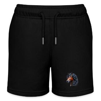 Pferd - Kinder Organic Joggingshorts Mini Bolter von Stanley/Stella - Schwarz - Vorne