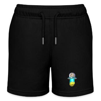 Hase Ostern Raumschiff - Kinder Organic Joggingshorts Mini Bolter von Stanley/Stella - Schwarz - Vorne
