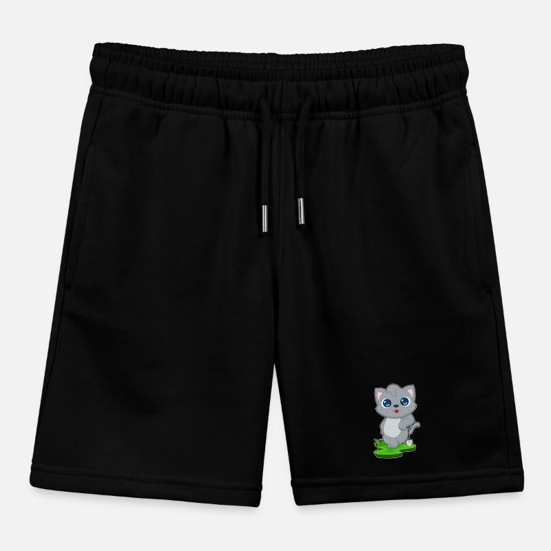 Cat Shovel Kids Organic Sweat Shorts by Stanley/Stella