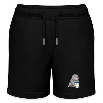 Mole Baby Bottle Milk - Kids Organic Sweat Shorts by Stanley/Stella - black - Front