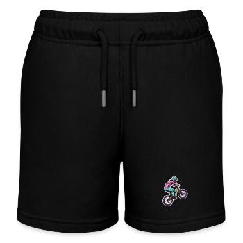 Mountain biker - Kids Organic Sweat Shorts by Stanley/Stella - black - Front