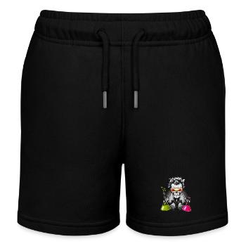 Skull as a gloomy scientist in the laboratory - Kids Organic Sweat Shorts by Stanley/Stella - black - Front