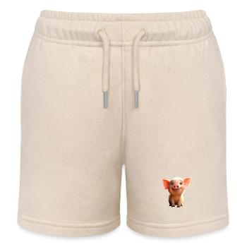 Schwein Hausschwein Schweine Ferkel Schweinchen - Kinder Organic Joggingshorts Mini Bolter von Stanley/Stella - Natur - Vorne