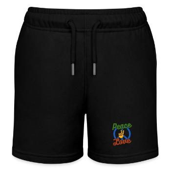 Peace Love - Kids Organic Sweat Shorts by Stanley/Stella - black - Front