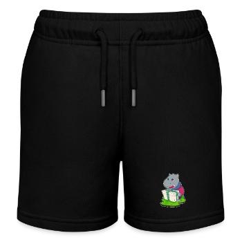 Nilpferd Weihnachten Paket - Kinder Organic Joggingshorts Mini Bolter von Stanley/Stella - Schwarz - Vorne