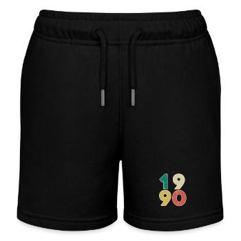 1990 - Jahrgang 1990 - Baujahr 1990 - Kinder Organic Joggingshorts Mini Bolter von Stanley/Stella - Schwarz - Vorne