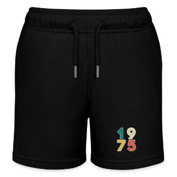 1975 - Jahrgang 1975 - Baujahr 1975 - Kinder Organic Joggingshorts Mini Bolter von Stanley/Stella - Schwarz - Vorne