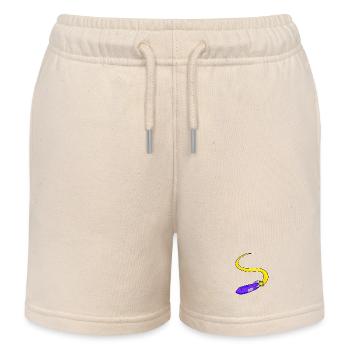 Rocket motif - Kids Organic Sweat Shorts by Stanley/Stella - soft Ecru - Front