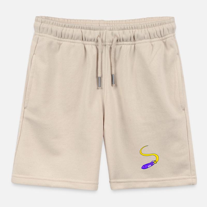 Rocket motif Kids Organic Sweat Shorts by Stanley/Stella