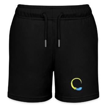 Motif fusée - Short de jogging enfant bio Stanley/Stella - noir - Devant