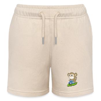 Affe Motorroller - Kinder Organic Joggingshorts Mini Bolter von Stanley/Stella - Natur - Vorne