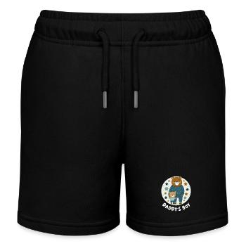 Papas Junge - Kinder Organic Joggingshorts Mini Bolter von Stanley/Stella - Schwarz - Vorne