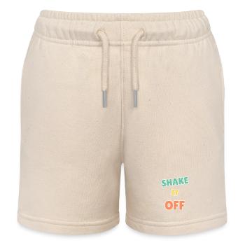 Vibrant Shake It Off Motivational Design - Kids Organic Sweat Shorts by Stanley/Stella - soft Ecru - Front