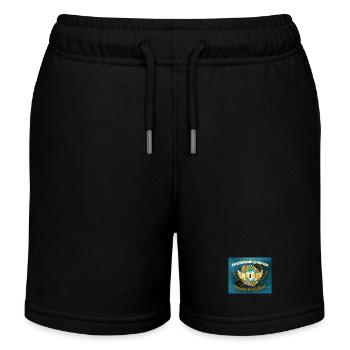 Brothers in the heart with wings and heart lock - Kids Organic Sweat Shorts by Stanley/Stella - black - Front