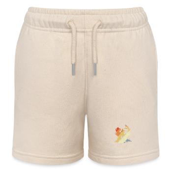 Vintage Marathon Runner Sketch - Kids Organic Sweat Shorts by Stanley/Stella - soft Ecru - Front