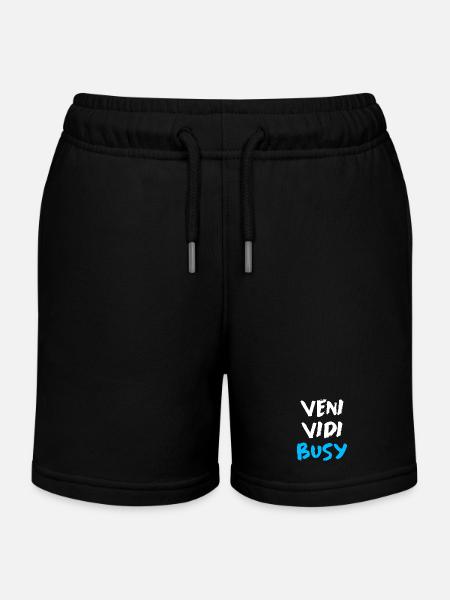 Veni Vidi Busy Funny Motivation Citation T-Shirt - Short de jogging enfant bio Stanley/Stella - noir