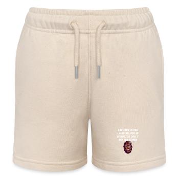 Ich glaube an dich lustiges Bigfoot-Humor-Zitat - Kinder Organic Joggingshorts Mini Bolter von Stanley/Stella - Natur - Vorne