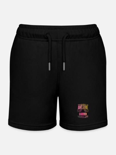Coding Coding Coding - Kids Organic Sweat Shorts by Stanley/Stella - black