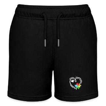 Autismus Puzzleteile Herz - Kinder Organic Joggingshorts Mini Bolter von Stanley/Stella - Schwarz - Vorne