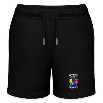 Unterstützung zur Aufklärung über Autismus - Kinder Organic Joggingshorts Mini Bolter von Stanley/Stella - Schwarz - Vorne