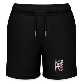 Blue or pink the poo still stinks - Kinder Organic Joggingshorts Mini Bolter von Stanley/Stella - Schwarz - Vorne