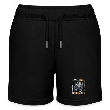 Nur Ein Junge Der Dinosaurier Liebt Triceratops - Kinder Organic Joggingshorts Mini Bolter von Stanley/Stella - Schwarz - Vorne
